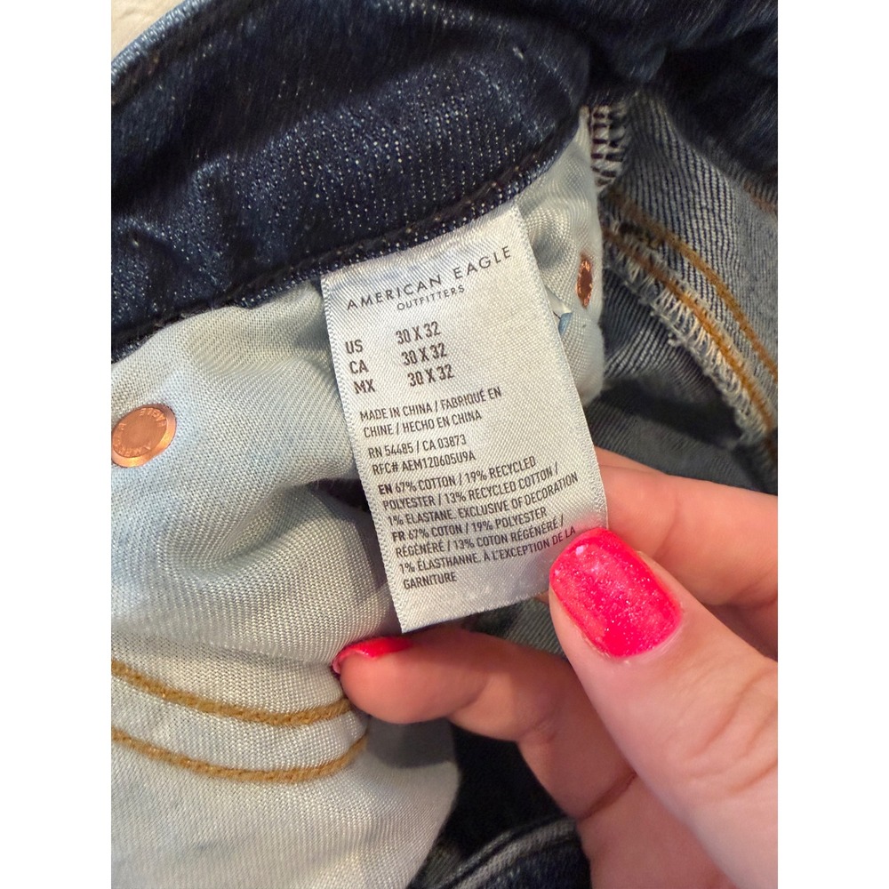 American Eagle Airflex+ Straight Jeans Mens 30x30 (Tag 30x32) Dark Wash Denim‎ - Picture 5 of 7